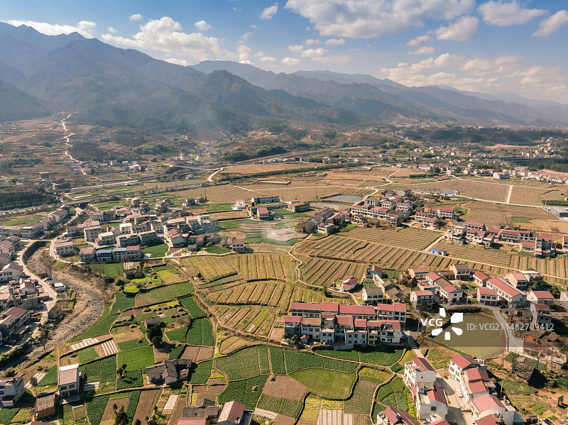 阡陌纵横的蒲溪镇田园小调图片素材