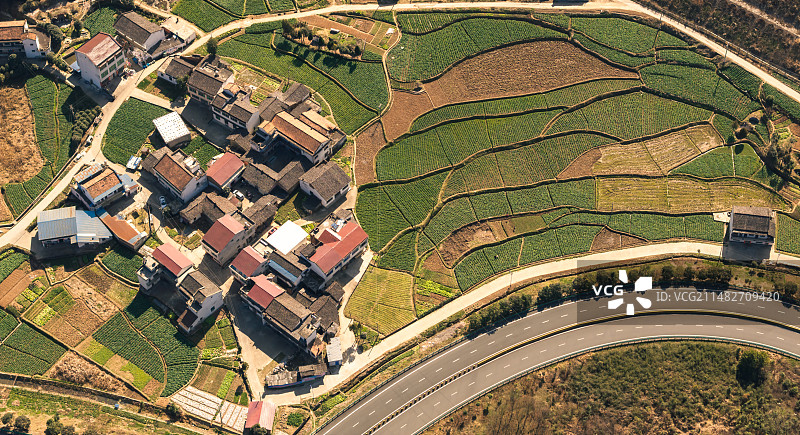 阡陌纵横的蒲溪镇田园小调图片素材