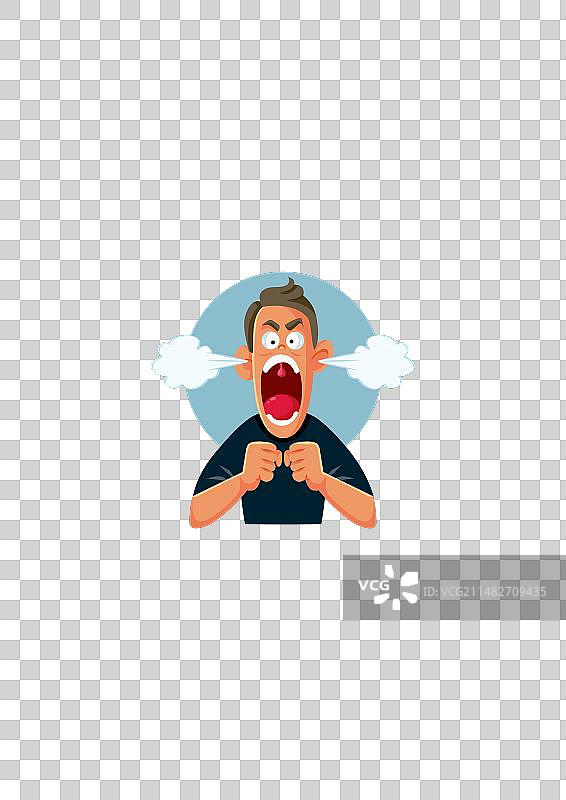 生气的卡通男人表演图片素材