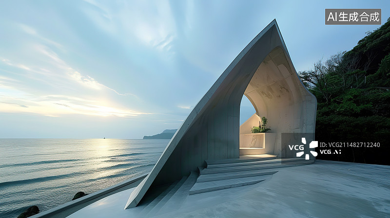 【AI数字艺术】现代建筑和空旷的广场图片素材