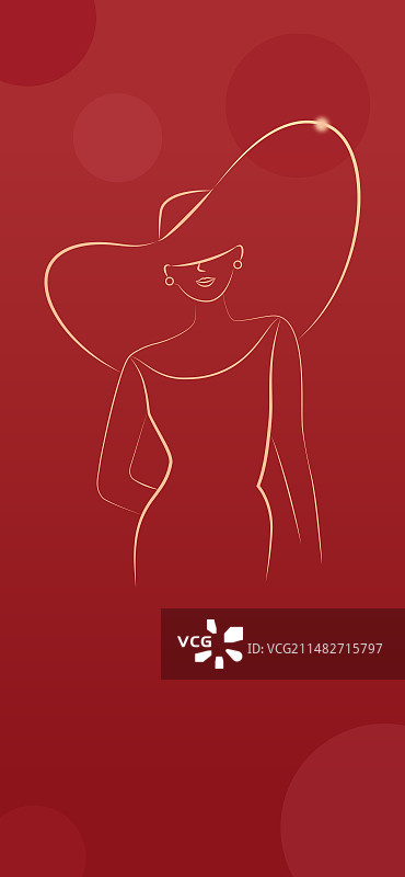 三八妇女节女神轮廓矢量插画图片素材