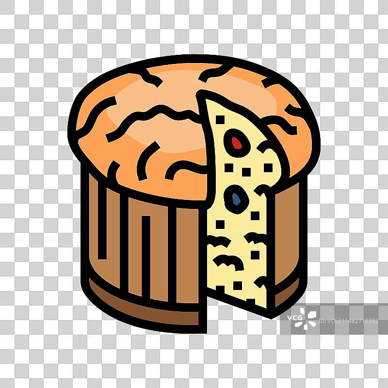 意式圣诞面包意大利美食彩色图标图片素材