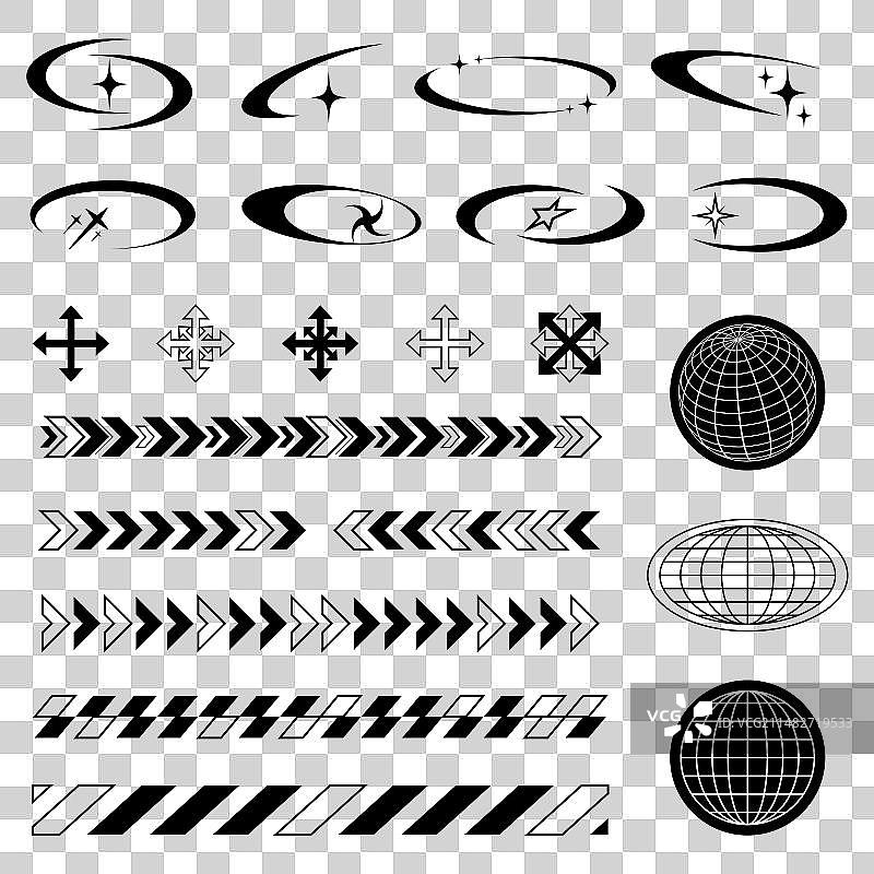 简约未来主义街头服饰元素图片素材