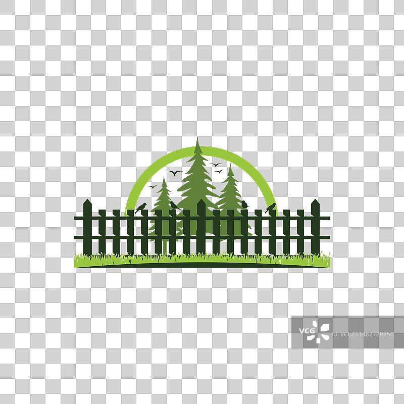 木栅栏牧场彩色logo图片素材