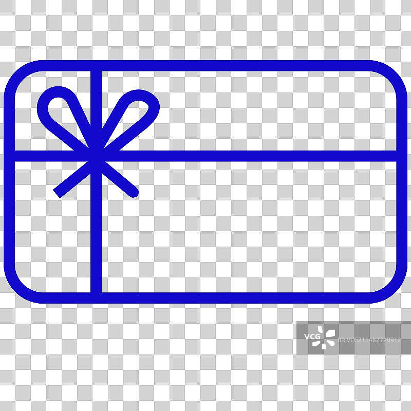 蓝色礼品卡线条图标图片素材