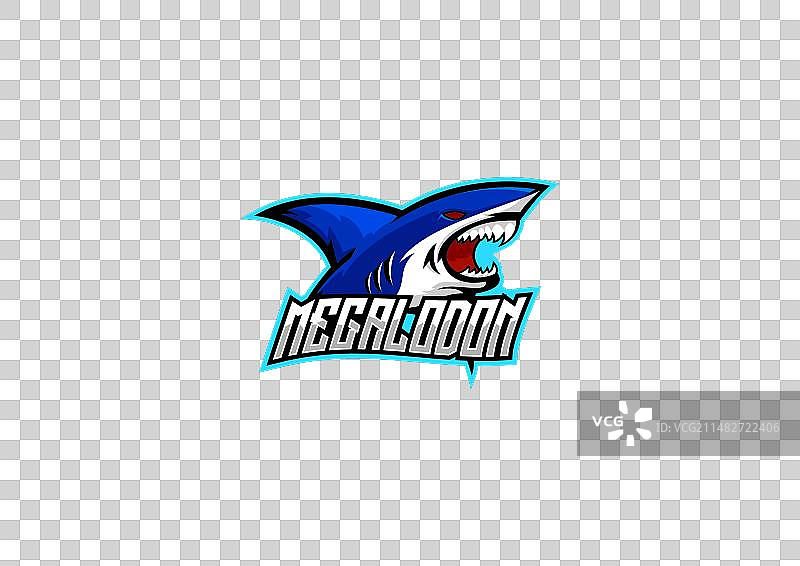 巨齿鲨电竞logo吉祥物设计图片素材