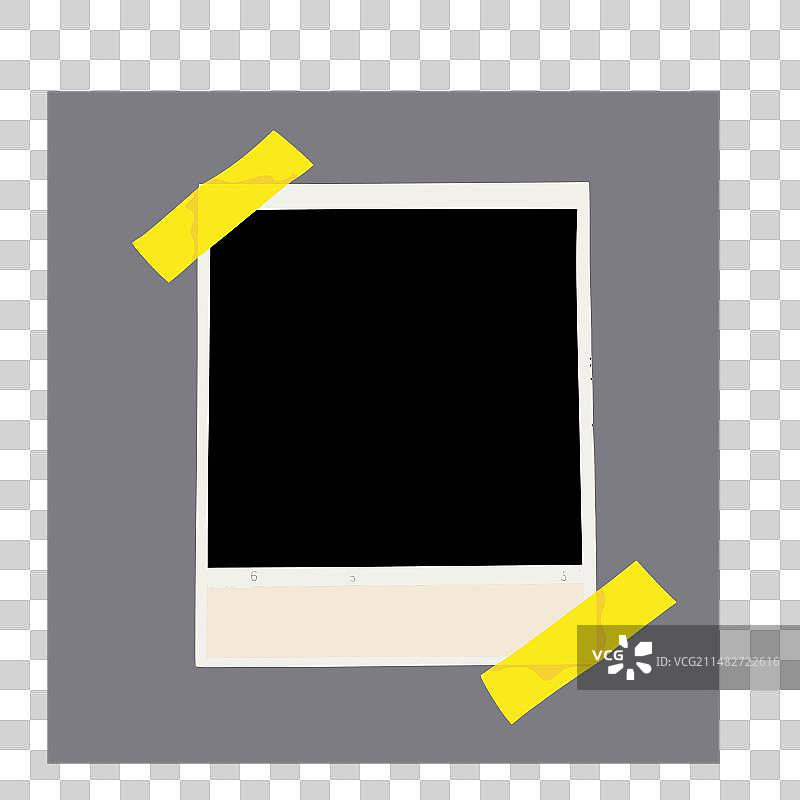 黄色固定的空白即时相框图片素材