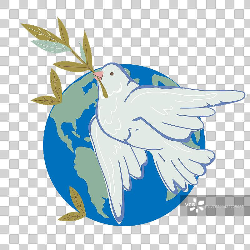 橄榄枝和平鸽图片素材