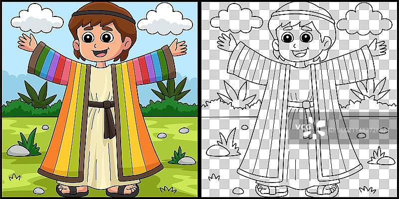 基督教约瑟夫着色页图片素材