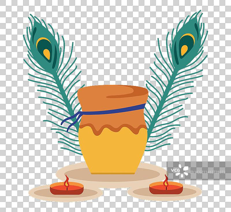 大宝森节罐子和蜡烛图片素材