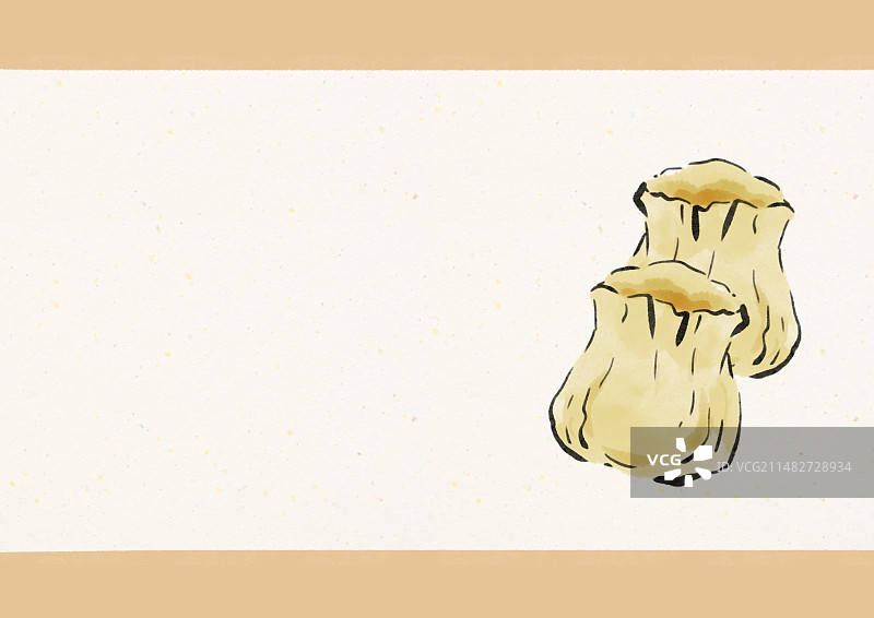 水墨风内蒙古美食插画-羊肉烧卖图片素材