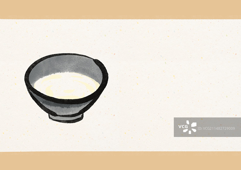 水墨风内蒙古美食插画-马奶酒图片素材