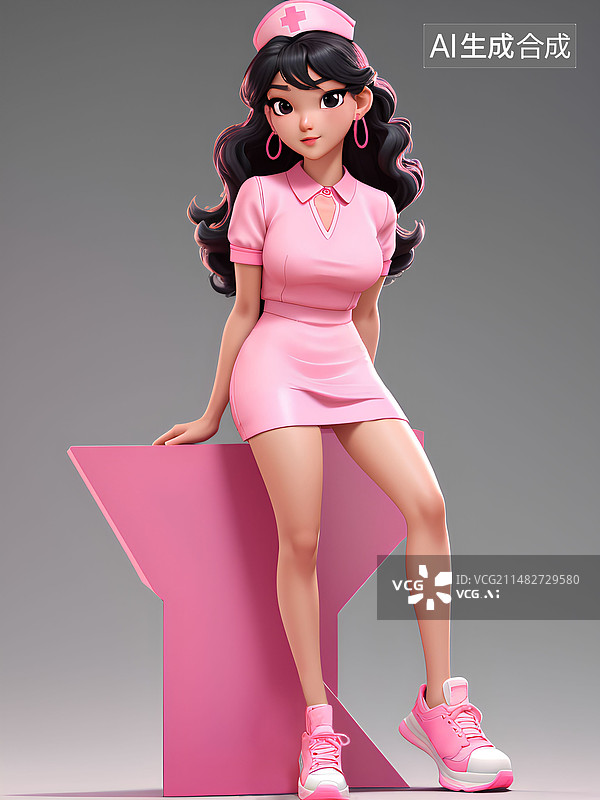 【AI数字艺术】可爱的护士图片素材