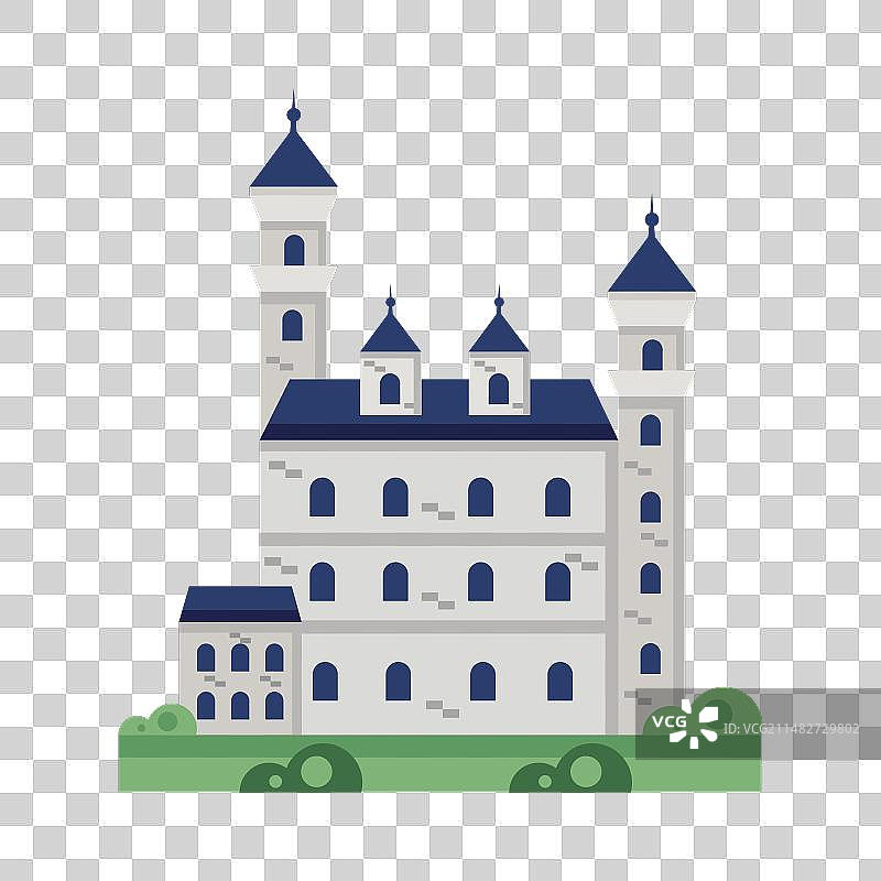 蓝色细节：德国新天鹅堡图片素材