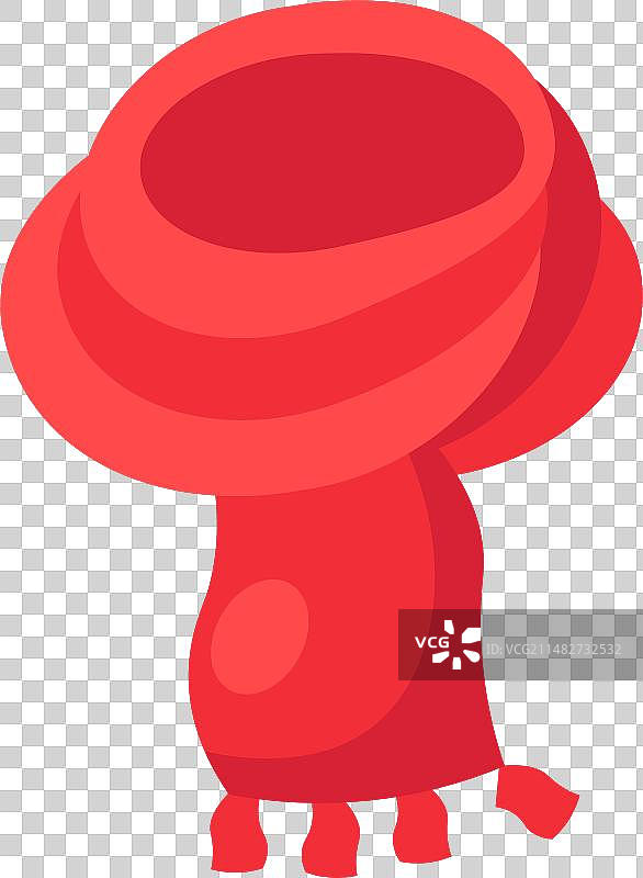 扁平风格红色针织围巾图标图片素材