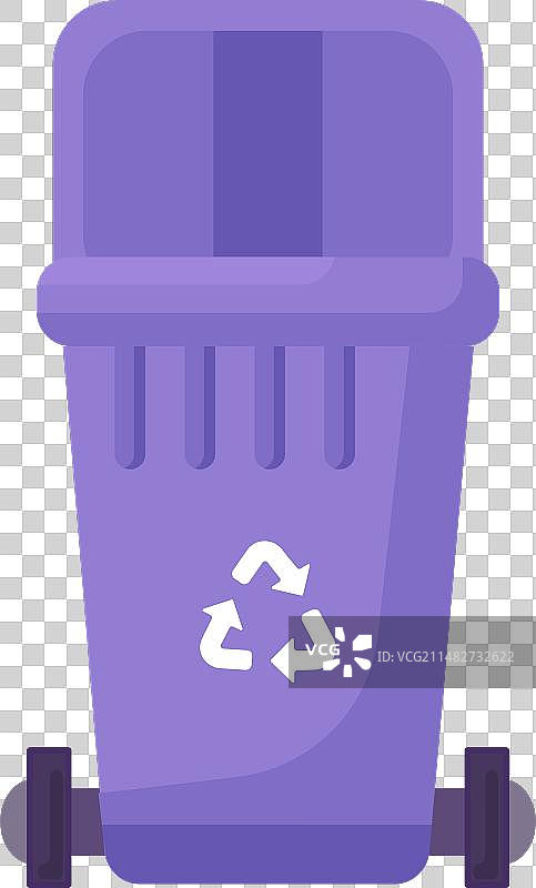 打开盖子的可移动电子垃圾容器图片素材