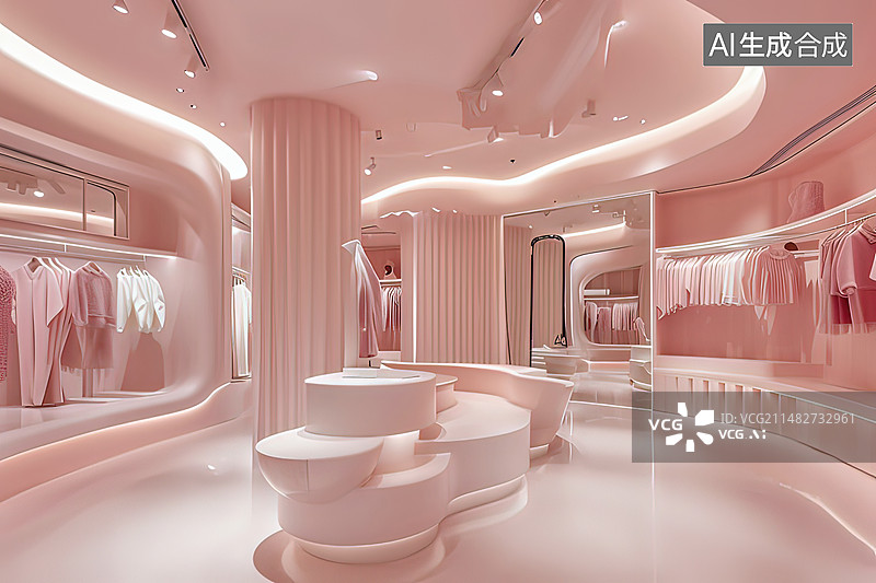 【AI数字艺术】粉红色女士精品店图片素材