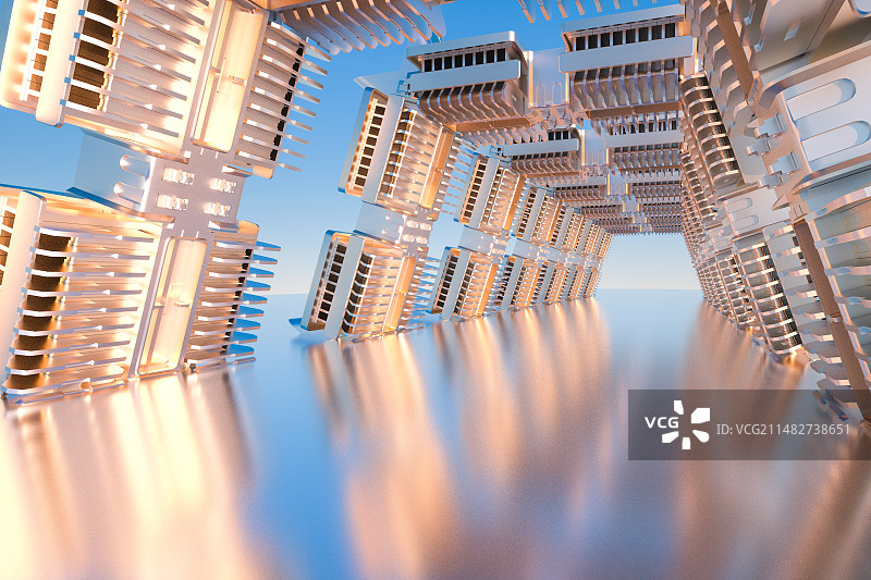 建筑隧道空间背景3D渲染图片素材