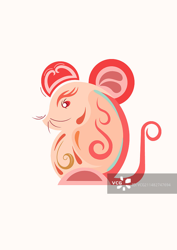 传统十二生肖动物图形线条组合系列插画图片素材