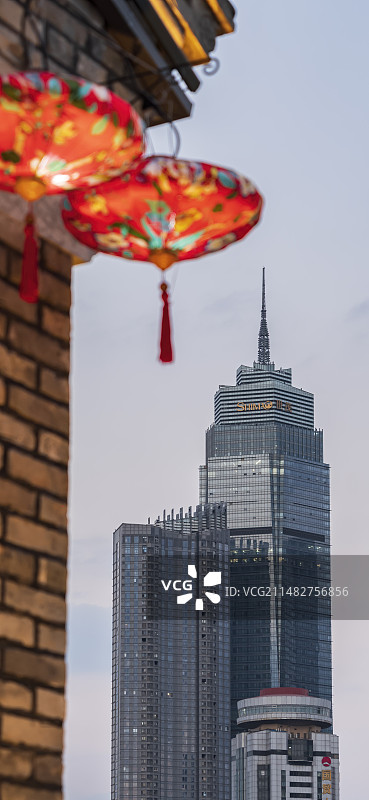 山东省烟台市芝罘区所城里宣化门世贸海湾一号城市建筑风光图片素材