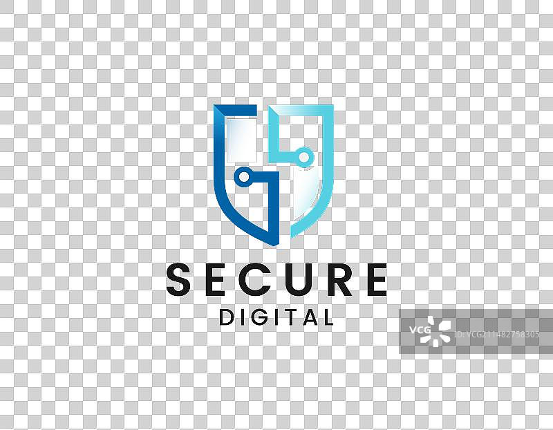 简约盾牌连接logo设计模板图片素材