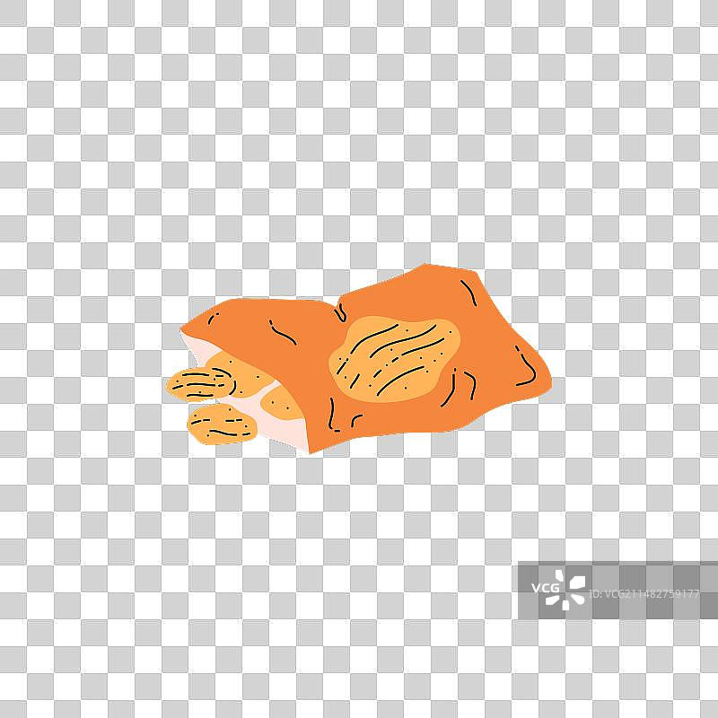 洒落的瓦楞薯片（塑料包装）图片素材