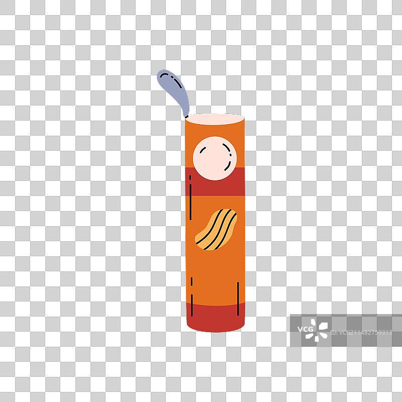 打开的薯片包装管扁平设计图片素材