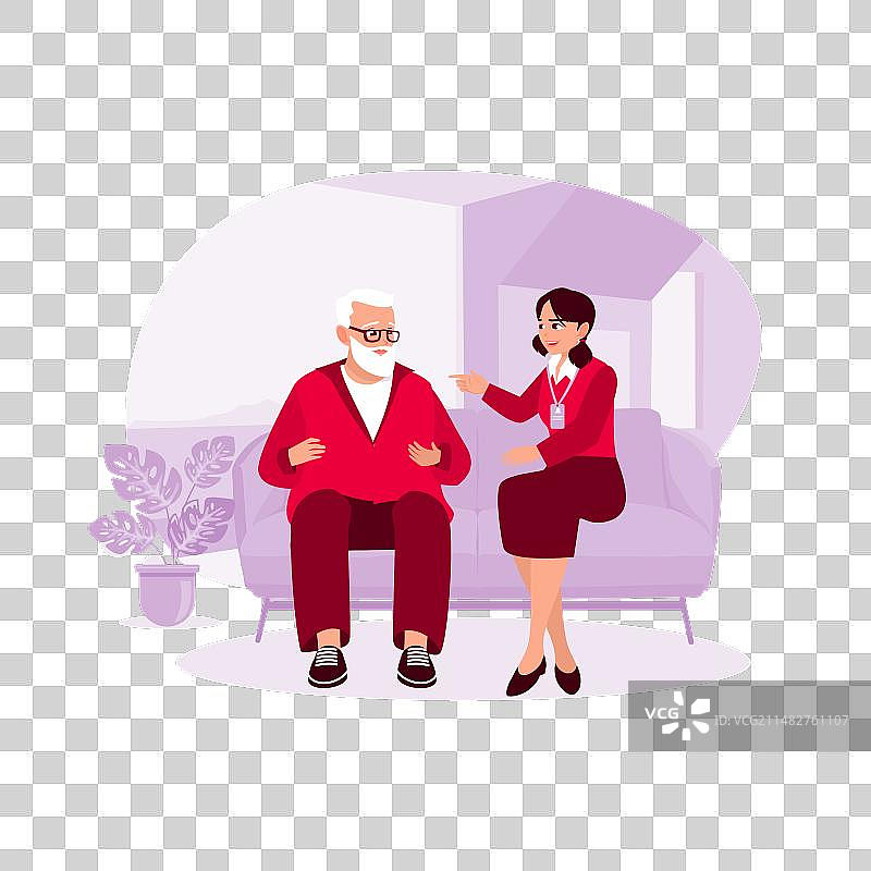 社区护士很高兴拜访老人图片素材