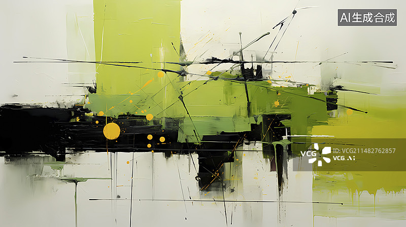 【AI数字艺术】艺术感绿黑色现代抽象像素几何形状图案背景图片素材