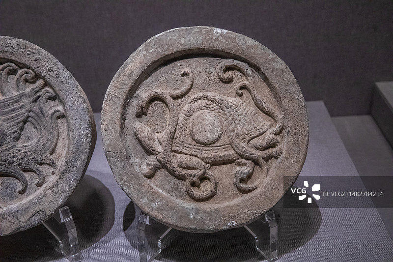 河南省博物院玄武瓦当汉代公元前206-公元220年图片素材