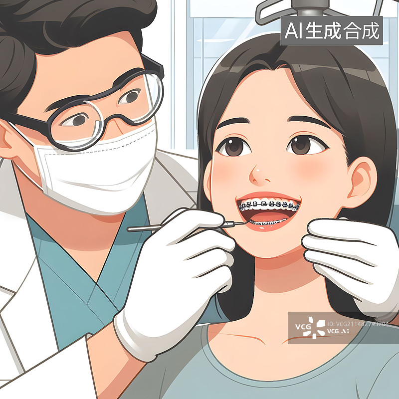 【AI数字艺术】牙科中的正畸牙套、牙齿治疗和咬合矫正图片素材