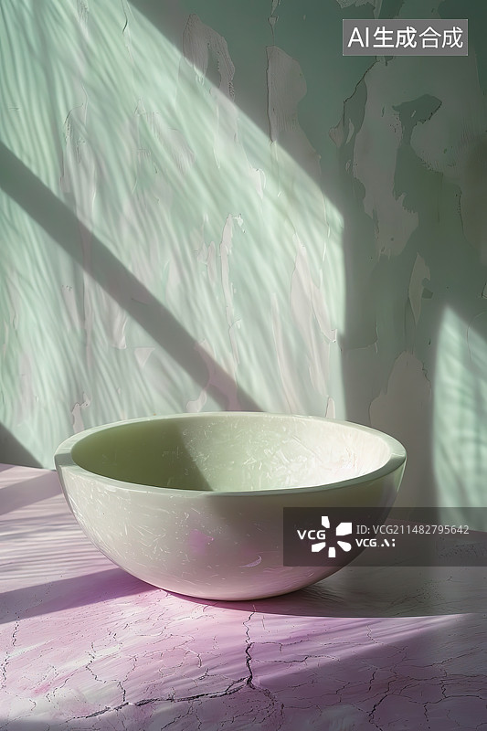 【AI数字艺术】桌子上碗里的水的特写镜头图片素材