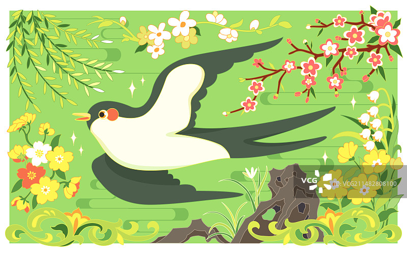 春天燕子归来图片素材