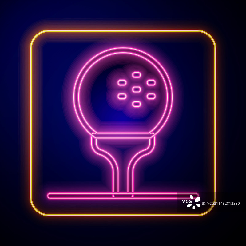 发光的霓虹灯高尔夫球图标图片素材