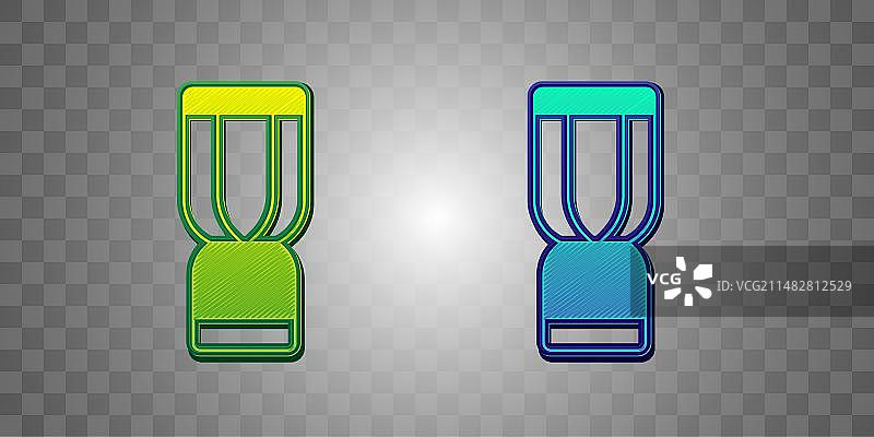 绿色蓝色非洲手鼓图标图片素材