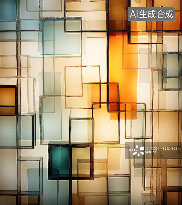 【AI数字艺术】彩色背景下的彩色玻璃图片素材