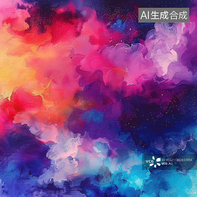 【AI数字艺术】彩色颜料在水中的特写镜头图片素材