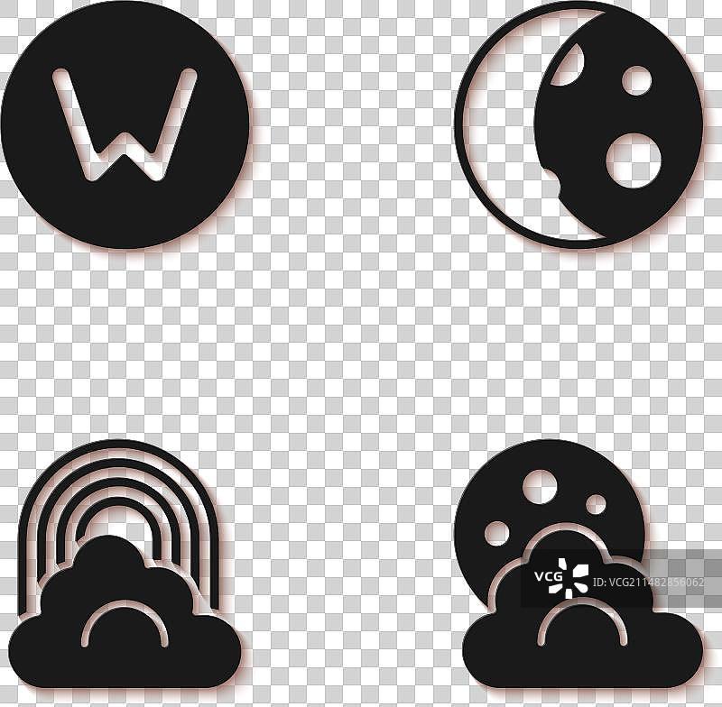 月亮彩虹云北极星指南针图片素材