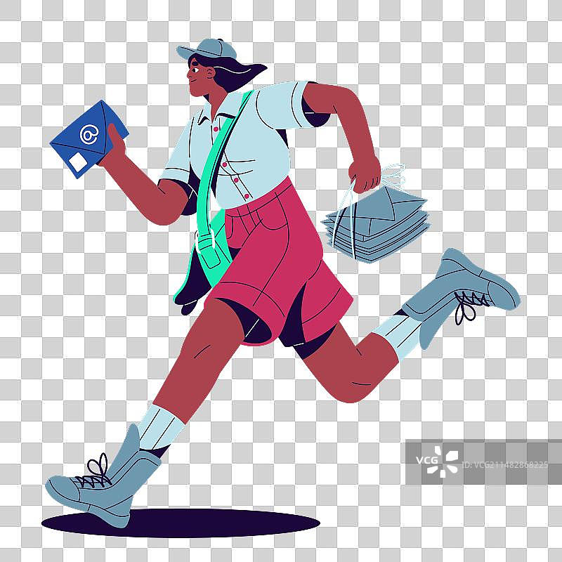 快递概念：邮递员和邮包图片素材