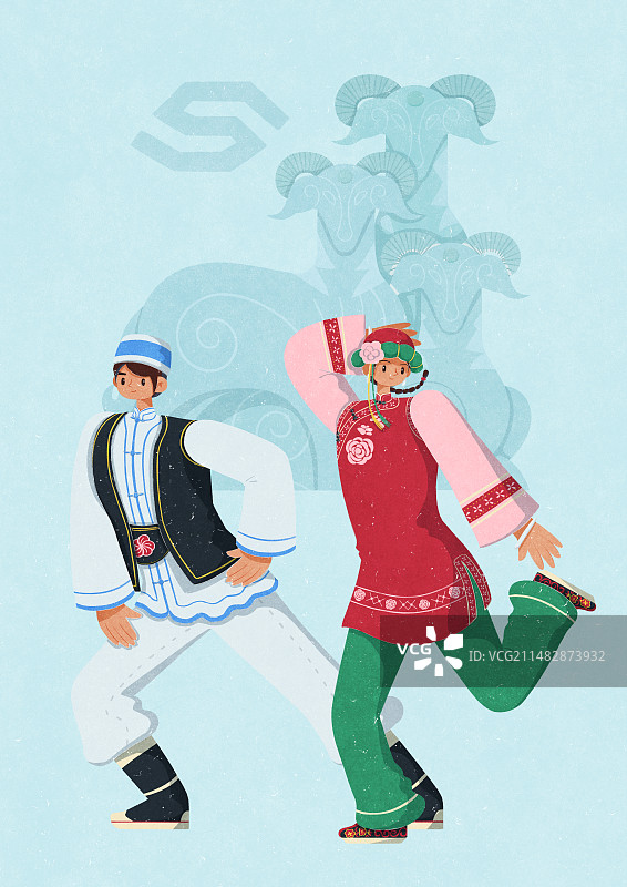 东乡族服饰男女图片素材