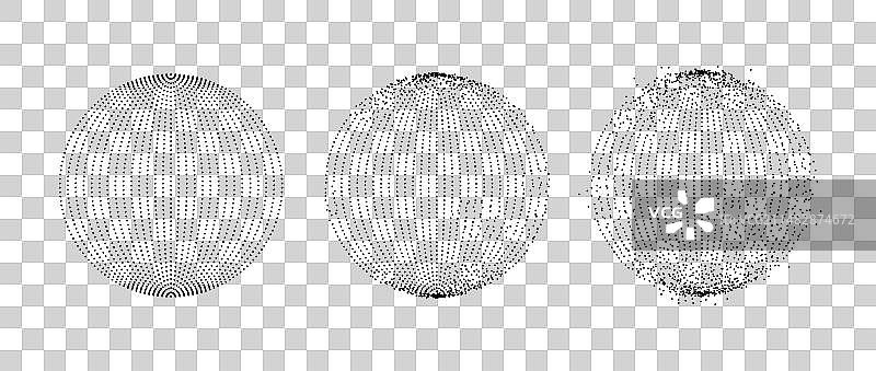 溶解效果的点状球体合集图片素材