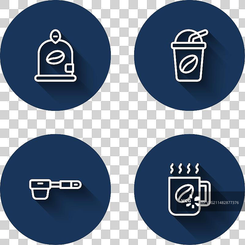 开线袋装咖啡豆、冰咖啡滤纸图片素材