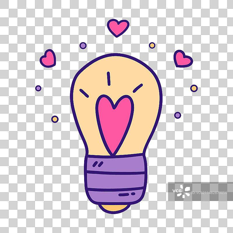 燃烧的灯泡与内心图片素材