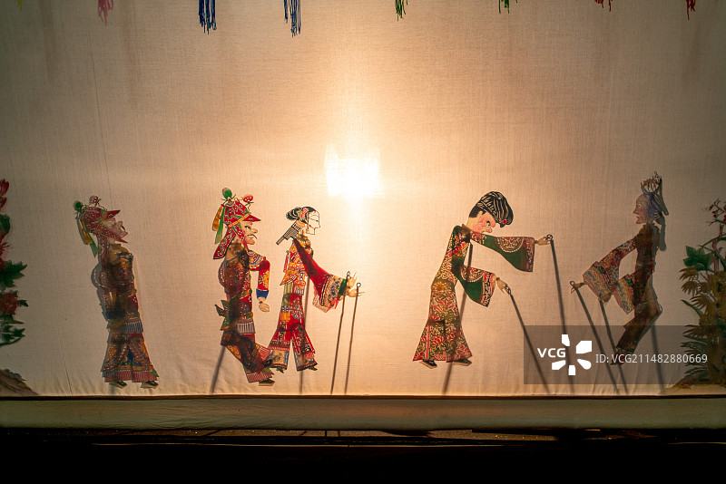 皮影戏表演图片素材