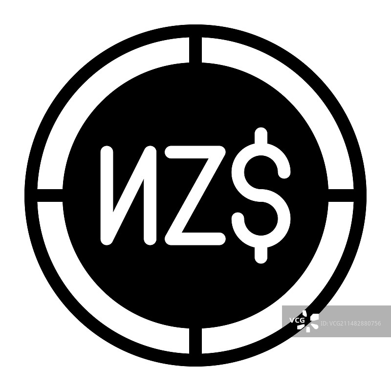 新西兰扁平硬币货币符号图标图片素材