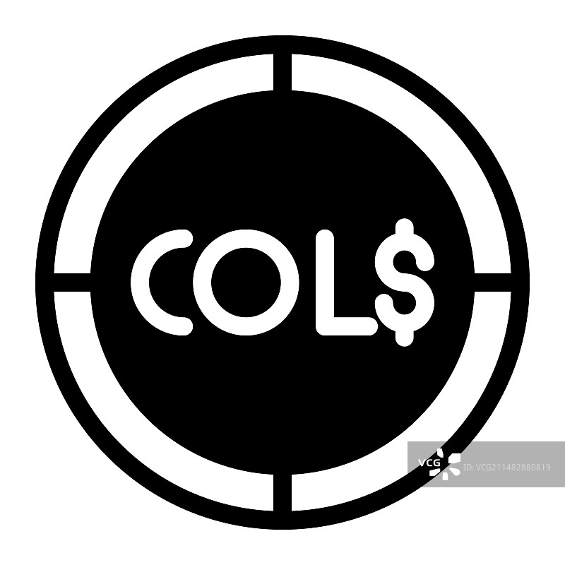 比索硬币扁平黑色图标图片素材