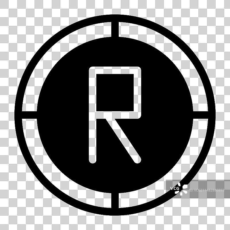 非洲兰特硬币图标扁平设计图片素材