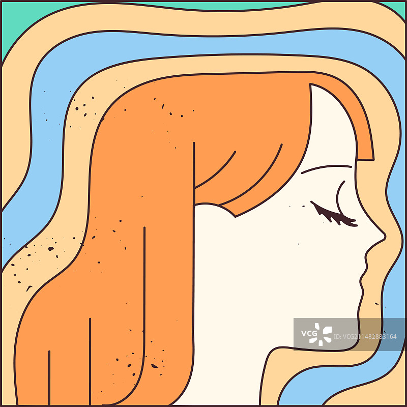 闭着眼睛的女人肖像图片素材