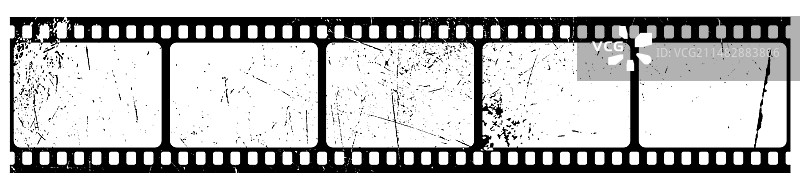 用于设计的有划痕的黑色复古胶片模板图片素材