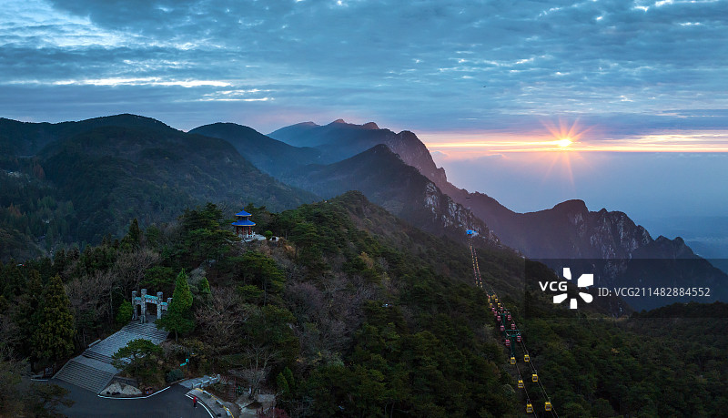 庐山含鄱口日出图片素材
